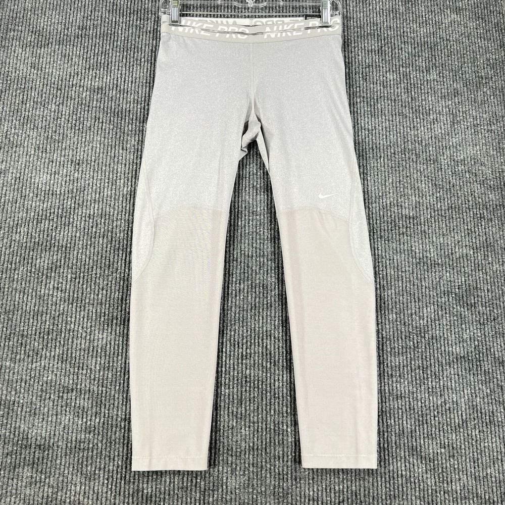 Nike Womens Pants Small Pro Dri Fit Tight Fit Gray Activewear New NWT Gym Run